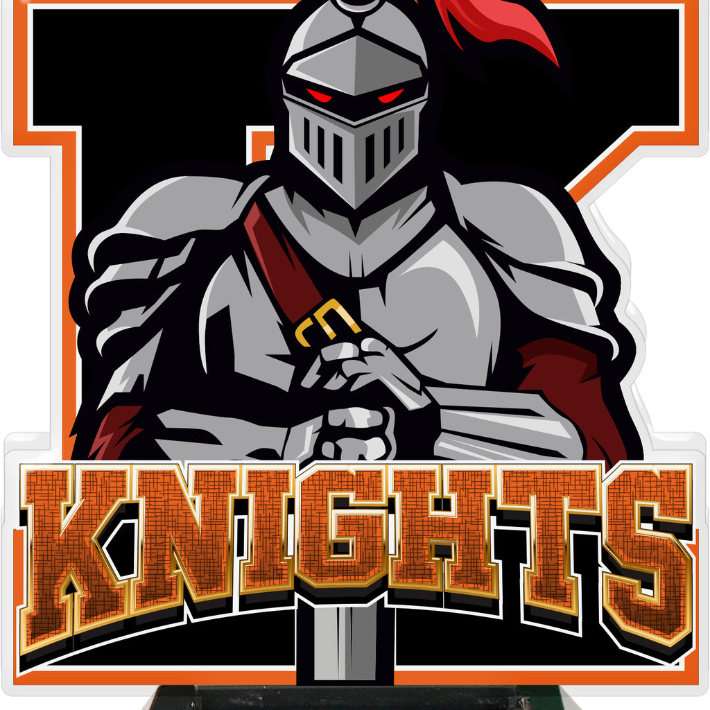 Knights Mascot Colorix-T Acrylic Trophies - Orange