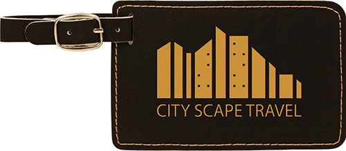Black Leatherette Luggage Tag [LTJ-243]