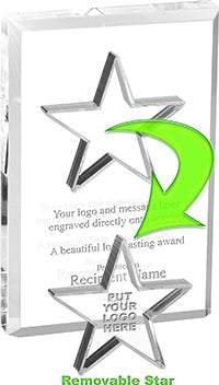 Removable Star Acrylic Awards - Engraved
