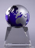 Blue Crystal Globe on Crystal Pedestal Base - 6.5 inch [CJGLB65-6]