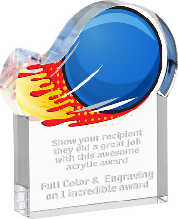 Handball US Splatters Acrylic Award- 4x5 inch [ASLM-45-HNDBLUS-Q]