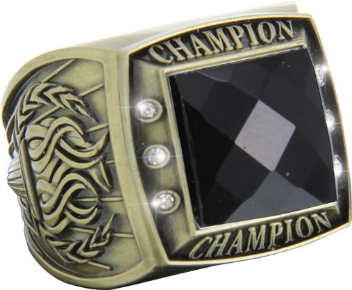 Championship Ring with Black Center Stone- Gold [RGSJ-G-CHMP-BLK]