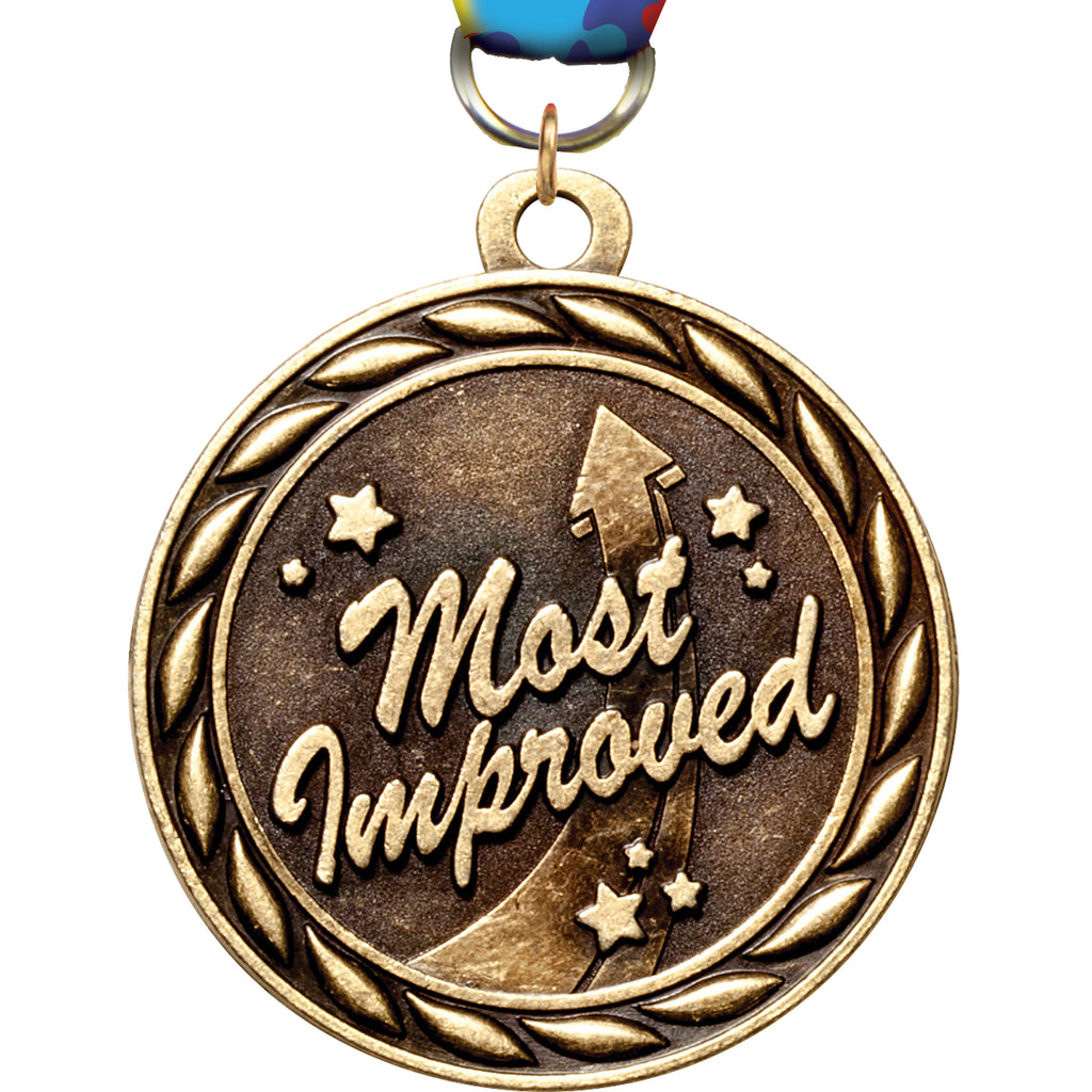 2" Most Improved Scholastic Medal- Gold [MM3KN2-MI]