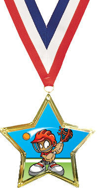 Lacrosse Star-Shaped Insert Medal [MSTRi-LC]