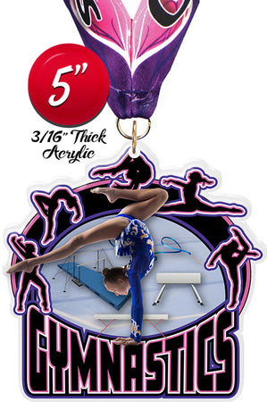 Gymnastics Female Colorix-M Acrylic Medal [MACR5-GF-Q]