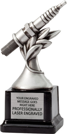 Spark Plug Resin Trophy on Monument Base - 6 inch [RMSPMB-6]