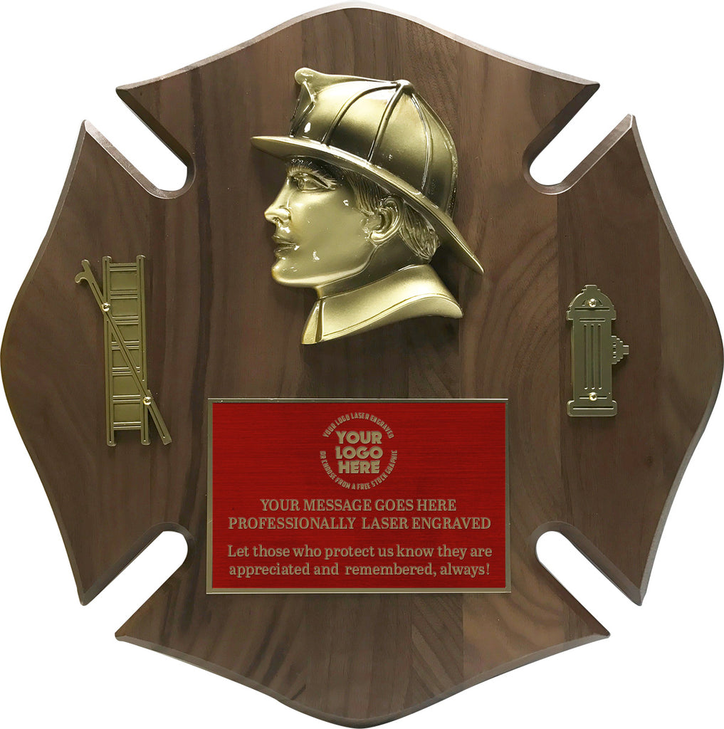 Genuine Walnut Maltese Cross Plaque- 10x10 inch [PFFMLT10]