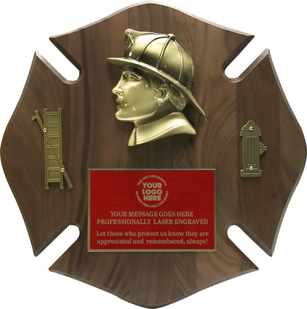 Genuine Walnut Maltese Cross Plaque- 10x10 inch [PFFMLT10]