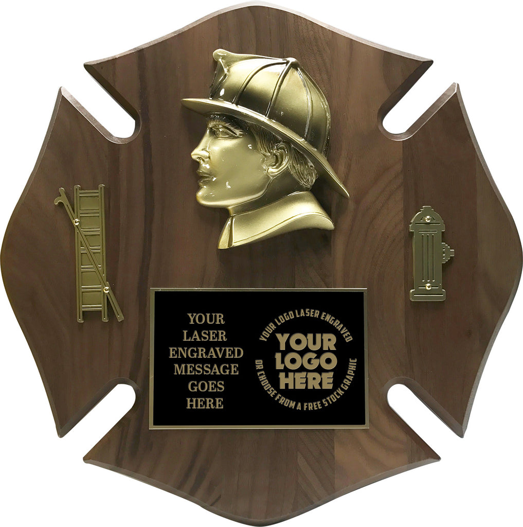 Genuine Walnut Maltese Cross Plaque- 14x14 inch [PFFMLT14]