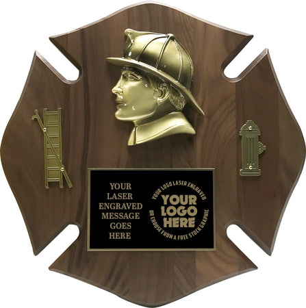 Genuine Walnut Maltese Cross Plaque- 14x14 inch [PFFMLT14]