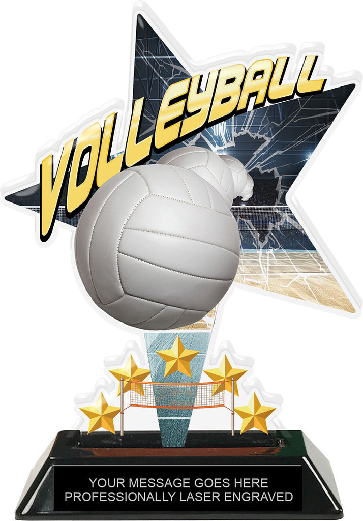 Volleyball Shattered Star Colorix Acrylic Trophies