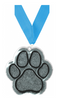 Silver Glitter Paw Colorix-M Acrylic Medal [MACR375-GLTPAW-S-Q]
