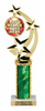 Spinning Triple Star Custom Insert Trophy w/ Column - 10.5 inch [TXi10-P63]