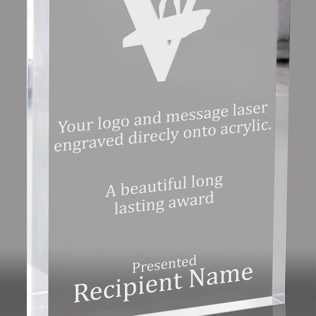 1 inch Thick Vertical Clear Acrylic Blocks- Engraved