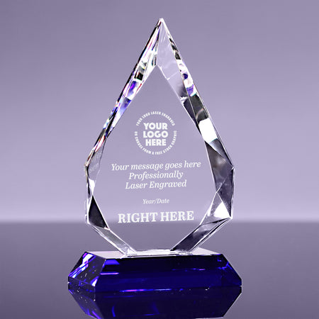 Optical Crystal Diamond on Cobalt Blue Base - 6.75 inch [CDIA6BLU-X]