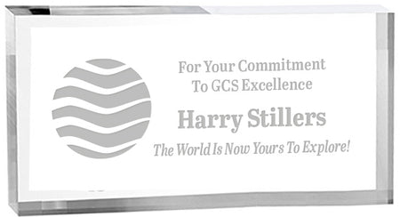 1 inch Thick Horizontal Clear Acrylic Block - 12x6 inch [ACB126V]