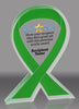 Custom Green Awareness Ribbon Acrylic Award - 6 inch [ATRIB-GRN-6-FC-Q]