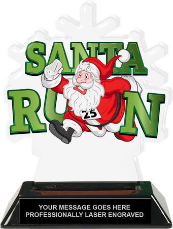 Santa Run Cartoon Colorix-T Acrylic Trophy - 6.25 inches [TACR6-SNTRN-Q]