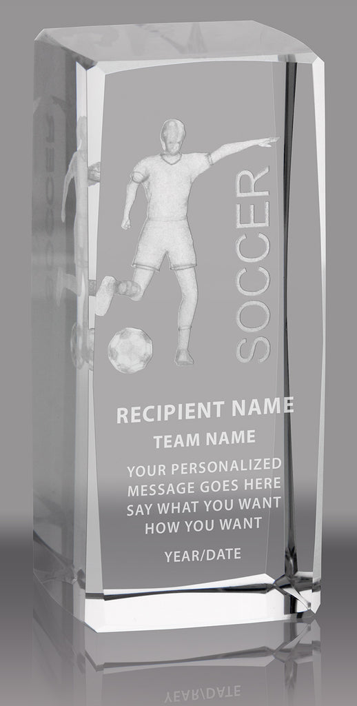 Soccer Female 3D Laser Sport Crystal [CMSPRT-SCF]