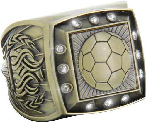Championship Ring with Activity Insert- Soccer Gold [RGSJ-G-12ST-SC]