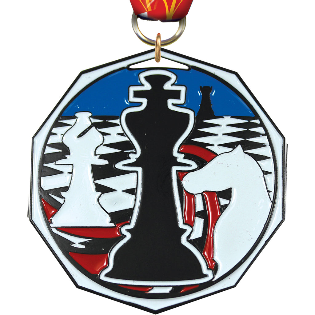 Chess Decagon Painted Medal [MDCM2-CS]