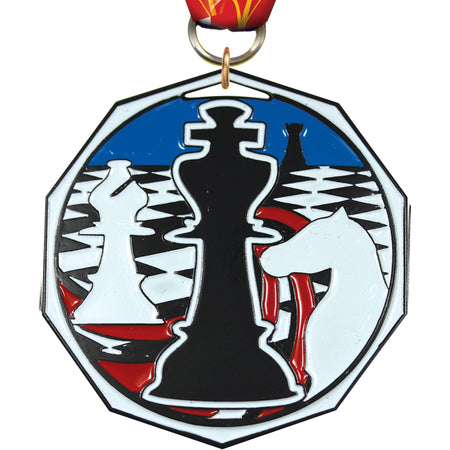 Chess Decagon Painted Medal [MDCM2-CS]