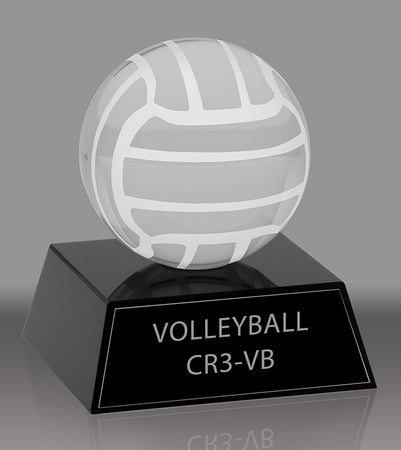 Crystal Volleyball Award- 3.5 inch [CR3-VB-X]