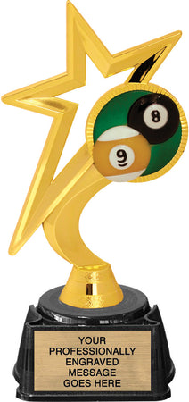 Billiards Gold Star Trophy [TGS7-BL]