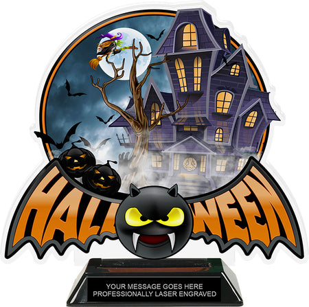 Halloween Bat Colorix-T Acrylic Trophy- 8.25 inch [TACR8-HLWN-BAT-Q]