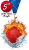 Dodgeball Fire & Water Colorix-M Acrylic Medal [MACR5-FW-DGBL-Q]