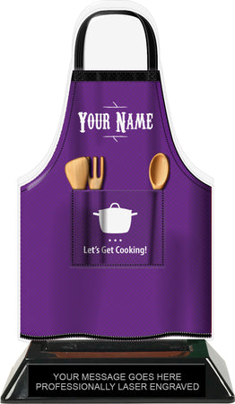 Cooking Apron Colorix-T Acrylic Trophy - Purple [TACR7-JSY-COOK-PRP-Q]