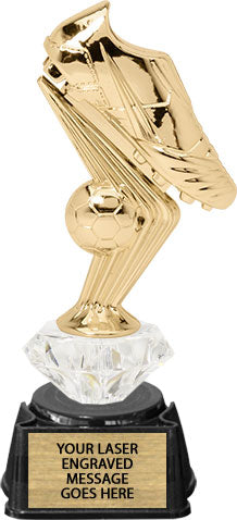 Soccer Ball and Cleat Diamond Riser on Regal Base- Medium [TDRRGCLT-9]