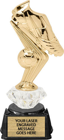 Soccer Ball and Cleat Diamond Riser on Regal Base- Medium [TDRRGCLT-9]