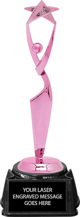Reach For The Stars Large Pink Metallic Trophy on Synthetic Regal Base [TPNK7-RFTSL]
