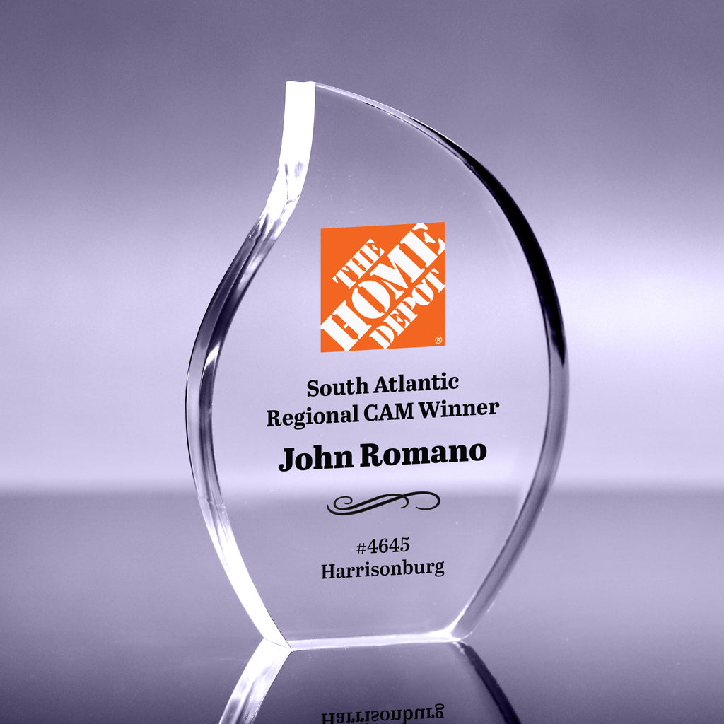 1 inch Thick Acrylic Flame Awards - Color