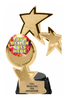Custom Insert Triple Star Spinning Trophy on Regal Base [TXRGi-P451]