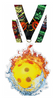 Pickleball Fire & Water Colorix-M Acrylic Medal [MACR5-FW-PKL-Q]