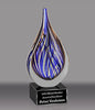 Teardrop-Shaped Art Glass with Sapphire & Bronze Highlights [AGM45]