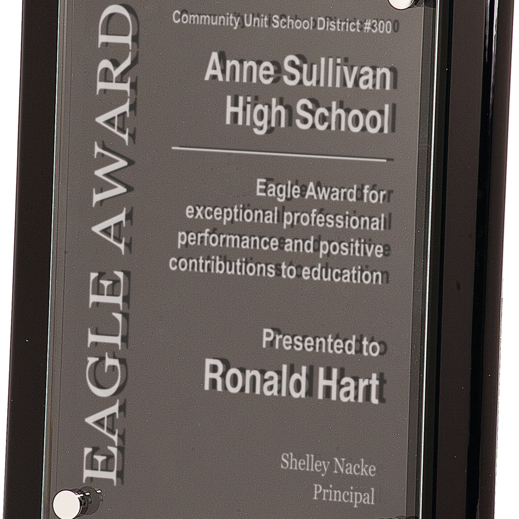 Piano Finish Floating Acrylic Plaques - Black Finish