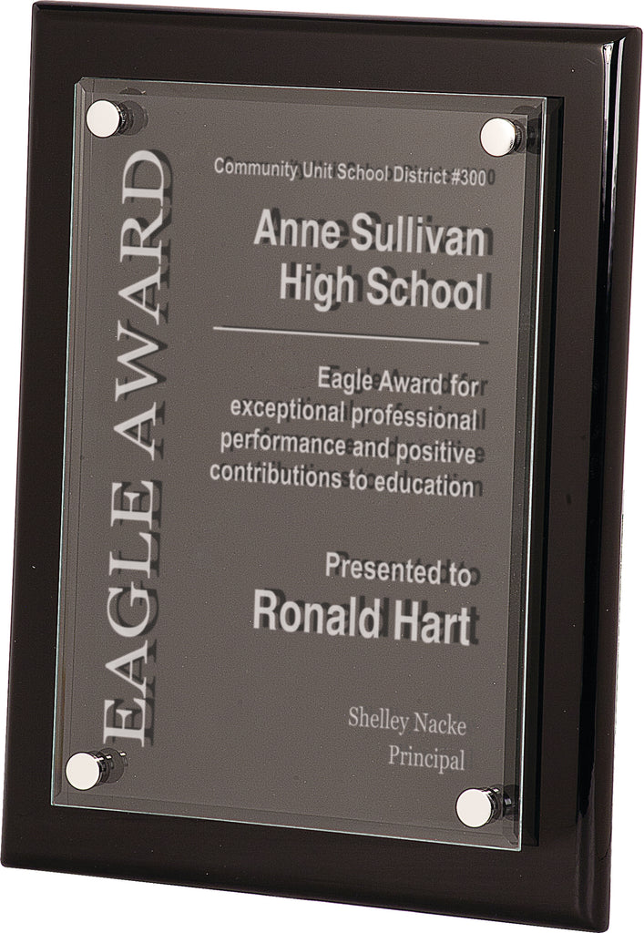 Piano Finish Floating Acrylic Plaques- Black Finish 8x10 [PAJF2810]