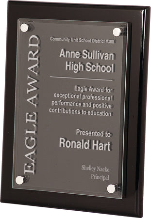 Piano Finish Floating Acrylic Plaques- Black Finish 8x10 [PAJF2810]