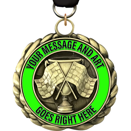 2.5" Custom Racing Wraparoundz Insert Medal [MXWZ2-RC]