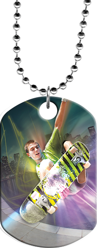 Skateboarding Monster Dog Tag [DTXL-SKTBRD]