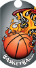 Basketball- Flame Dog Tag Insert [DT-1567]