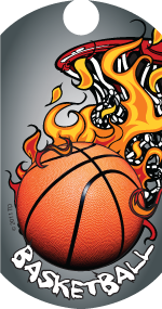 Basketball- Flame Dog Tag Insert [DT-1567]