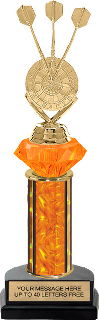 Orange Diamond Riser Trophies on Horseshoe Bases