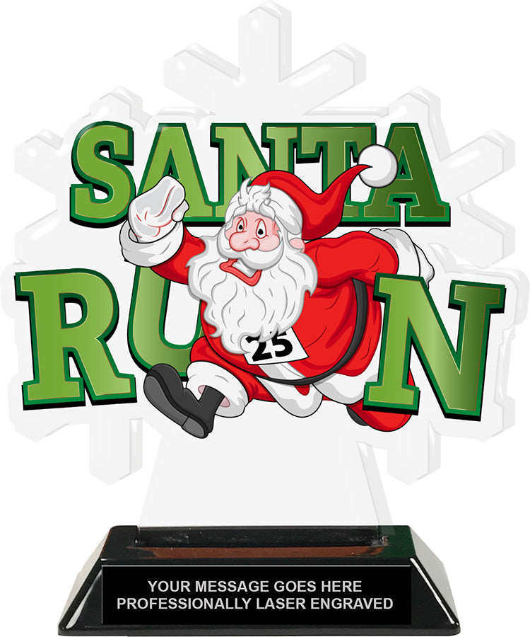 Santa Run Cartoon Colorix-T Acrylic Trophies