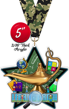 Knowledge Lamp Younger Colorix-M Acrylic Medal [MACR5-KN-LMPY-Q]