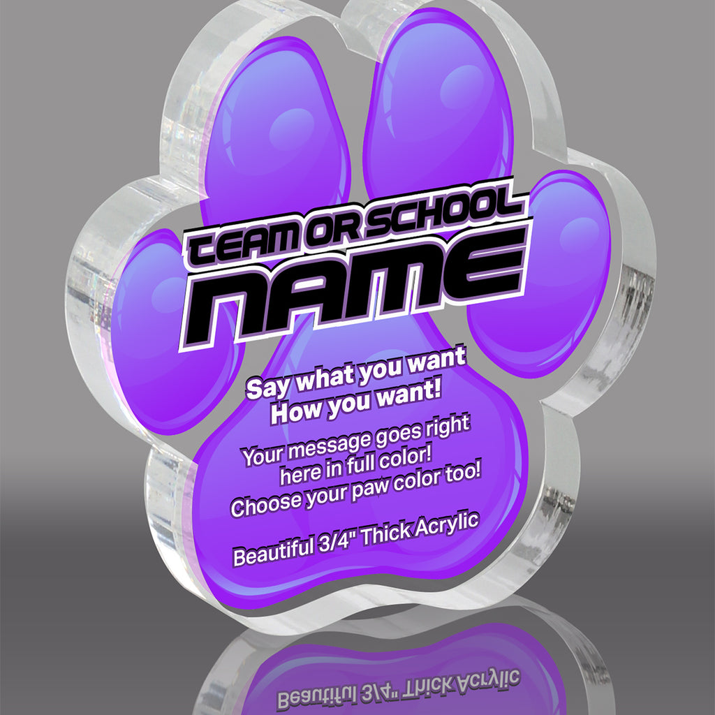 3/4 inch Purple Acrylic ColorPaws