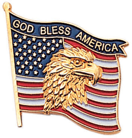 God Bless America Flag Pin [PCM-USA-478]